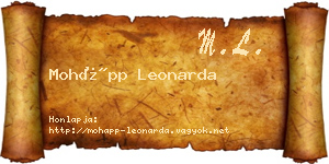 Mohápp Leonarda névjegykártya